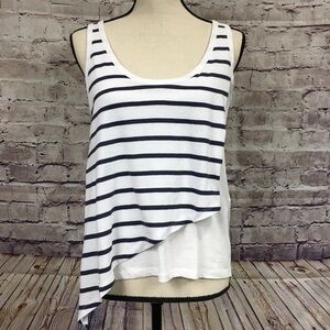 Zara Navy White Stripe Sleeveless Tank Top